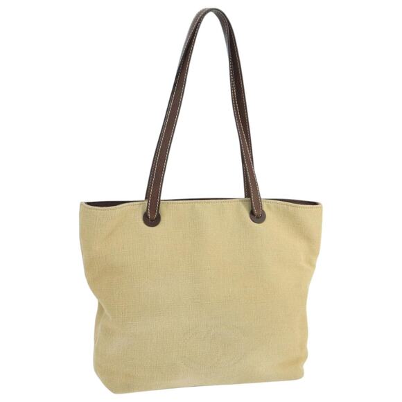 CHANEL Coco Mark Tote Bag Canvas Beige CC - Picture 1 of 16